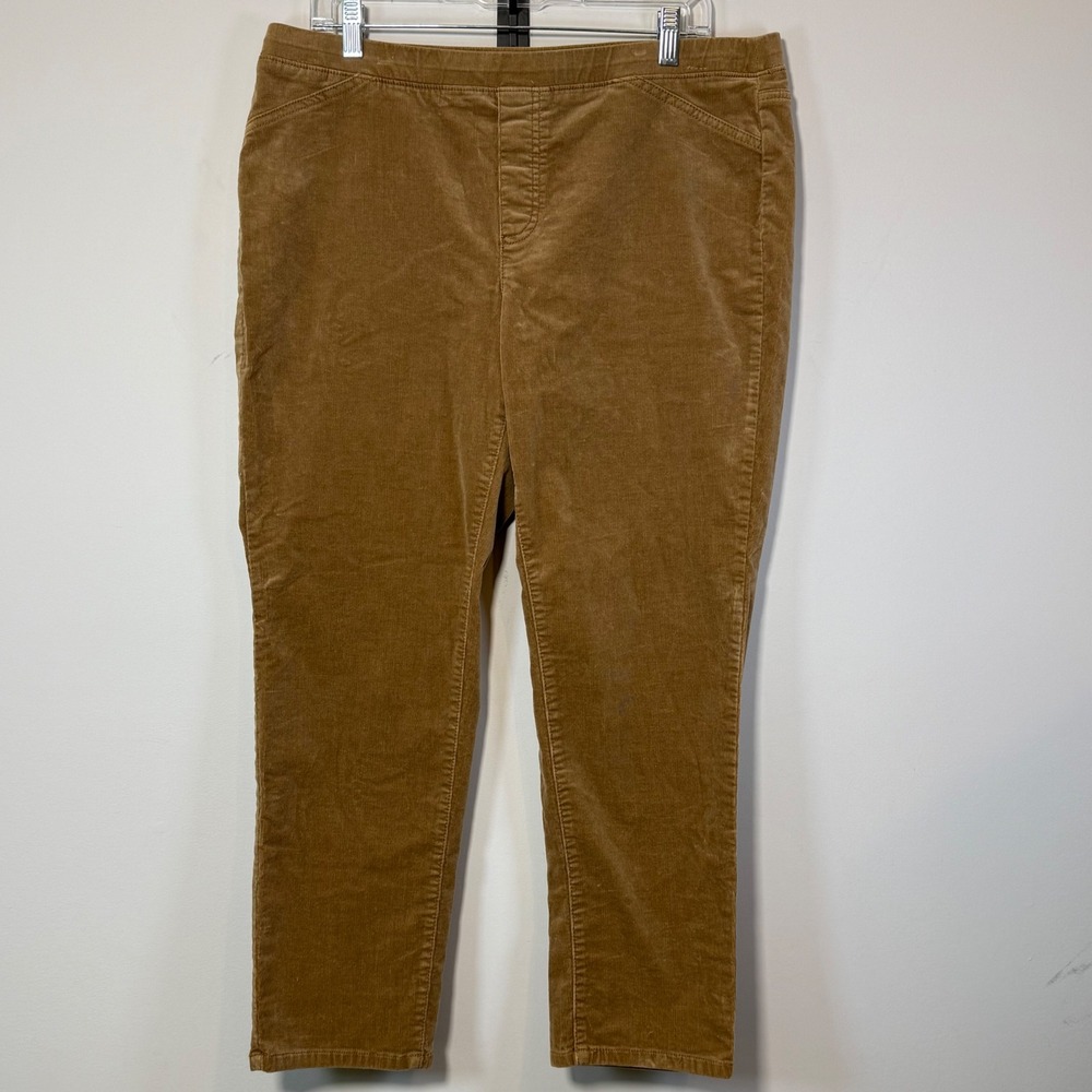 J. Jill Corduroy Pants Womens Large Petite Brown Pull On Cabincore Fall Modest